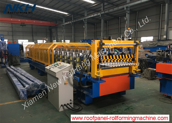 Roofing Corrugated Sheet Roll Forming Machine With 18mm Height 914 mm Input