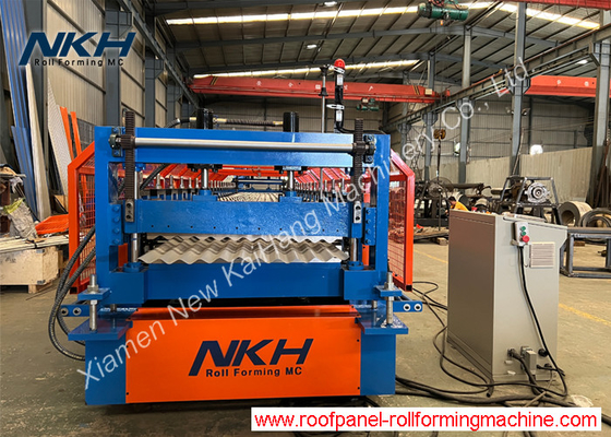 YX18-76.2-762 35mpm gegolfde rollenvormende machine met stapler