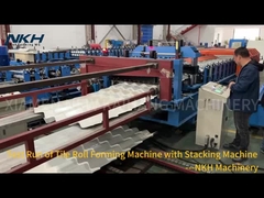 Testloop van 845 dakrolvormende machine met stapelmachine